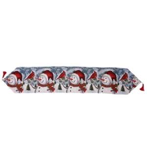 Napron Decorativ pentru Masa, Flippy, Model Oameni de Zapada, Tematica Craciun, 35 x 180 cm, Rosu/Verde