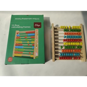 Numaratoare Flippy, din Lemn, Vopsea Ecologica, 10 Siruri x 10 Margele, 4-6 Ani, 24.5 x 20.5 cm, Multicolor - Img 9