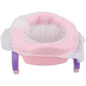 Olita Portabila 2 in 1, Flippy, Olita + Capac de Toaleta, din Plastic, Diametru 21 cm, Roz - Img 4