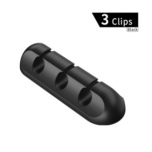 Organizator Cabluri, Flippy, Cable Clips, Fixare Dublu Adeziv, Silicon, 3 Sloturi, Negru - Img 2