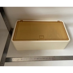 Organizator Cosmetice, Flippy, Montare pe Perete fara Perforare, 36.5x10.9x20 cm, din PP si ABS, Bej, Usa Transparenta - Img 2
