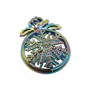 Ornament brad de Craciun, Iridescent, Rotund, 8 cm x 11 cm, Plastic, Flippy - Img 1