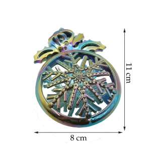 Ornament brad de Craciun, Iridescent, Rotund, 8 cm x 11 cm, Plastic, Flippy - Img 6