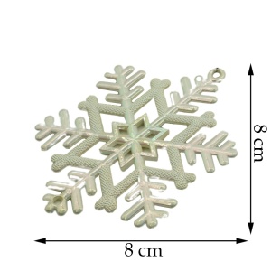 Ornament brad de Craciun, Perlat, in forma de Fulg de nea, 8 cm x 8 cm, Plastic, Flippy - Img 6