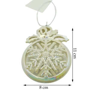 Ornament brad de Craciun, Perlat, Rotund, 8 cm x 11 cm, Plastic, Flippy - Img 6