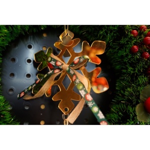 Ornament brad, Flippy, Fulg de nea, Auriu, Lucios, 15*27CM, Acril, Interior/ Exterior - Img 8