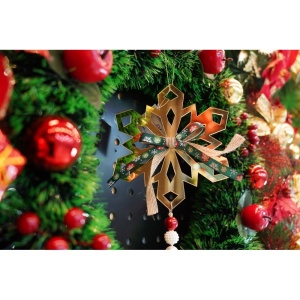 Ornament brad, Flippy, Fulg de nea, Auriu, Lucios, 16*30CM, Acril, Interior/ Exterior - Img 8