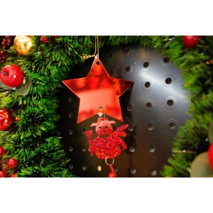 Ornament brad, Flippy, Stea, Om de zapada, Rosu, Lucios, 10*28CM, Acril, Interior/ Exterior - Img 3