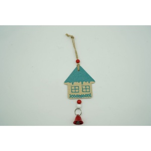 Ornament de brad casuta, Flippy, multicolor, lemn, 18 cm - Img 4