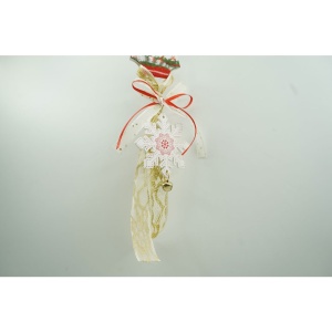 Ornament de brad fulg de nea, Flippy, alb, lemn, 25 cm - Img 2