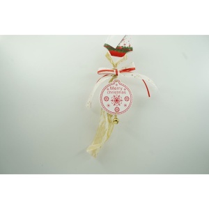 Ornament de brad medalion, Flippy, alb, lemn, 25 cm - Img 2