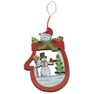 Ornament de brad oameni de zapada, Flippy, multicolor, lemn, 10 cm - Img 2