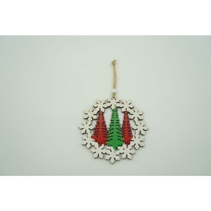 Ornament de brad trei brazi, Flippy, multicolor, lemn, 12 cm - Img 5