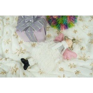 Ornament de Craciun ingeras, Flippy, alb, textil, 26 cm - Img 10
