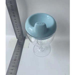 Pahar din Plastic Transparent cu Picior, Flippy, pentru Copii, 14 x 7.7 cm, cu Cioc Antiscurgere, + 3 Ani, Fara Maner, Albastru - Img 5