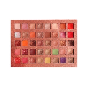 Paleta de farduri cu 40 de culori pigmentate, Roz cu sclipici, Flippy - Img 4