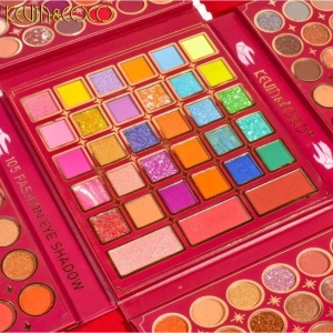 Paleta de Farduri Kevin&Coco, 105 culori, Stil Pliabil, Wednesday, Conturing, Iluminator, Blush incluse, Fara Sulfati, Pudra Compacta, 18.7 x 17.3 x 2.6 cm, 407 g, multicolor - Img 2
