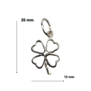 Pandantiv din Argint 925 Jolie Silver, Model Trifoi Contur, 20 x 12 mm, 0.7 g - Img 4
