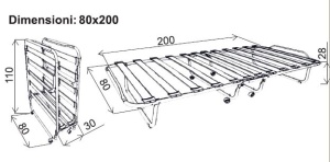 Pat pliant Aladin, antracit si ecru, 80x200x28 cm - Img 4