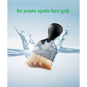 Pensula Multifunctionala, Flippy, Pentru Machiaj sau Indepartat Praful din Masina, Par Sintetic, cu Capac de Protectie, Negru - Img 9