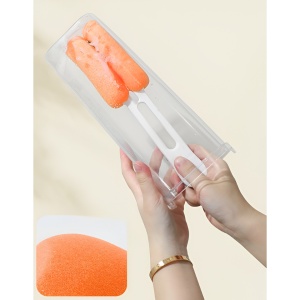 Perie de Curatat Pahare, Cani, Sticle, Flippy, cu Maner Lung si Burete, Accesorii pentru Spalarea Paielor si Capacelor, usor de Agatat, 27.5x11.4x6cm, Alb - Img 4