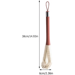 Perie de Curatat Pahare, Sticle, Biberoane, Flippy, cu Maner Lung, Uz Casnic, Silicon, Ergonomic, 3.9x5.4x38.5cm, Rosu - Img 2