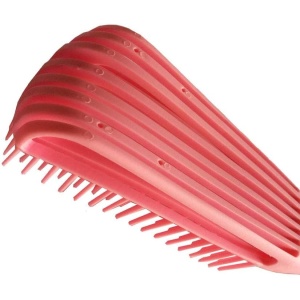 Perie Flexibila, Flippy, pentru Descurcat Par Cret/Umed si Uscat, 8 Brate Mobile, din TPE, 24.5 x 4.5 x 2 cm, Roz - Img 5