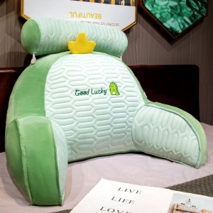 Perna Multifunctionala, Flippy, Spatar pentru Pat, Protectie Lombara, Marime Medie, 60 x 40 cm, din Latex, Model Dinozaur, Verde - Img 2
