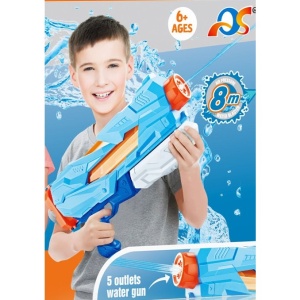 Pistol cu Apa pentru Copii, Rezervor, Pentru Piscina/Plaja, Flippy, 6ani+, 5 duze, Quick Fill, Albastru, 800ML - Img 3