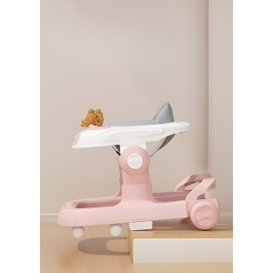 Premergator Multifunctional cu Roti Flippy, Model Iepuras, Inaltime Ajustabila, Tavita, Muzica, Lumini, 66x59x41 cm, Roz - Img 7