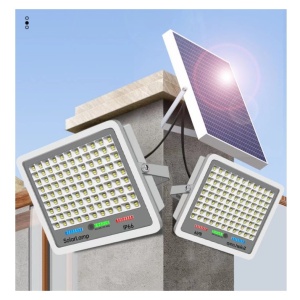 Proiector LED cu Panou Solar Flippy, Senzor de lumina, Waterproof, 96 LED-uri incorporate, 30W, 17x13 cm, IP67, Design Modern, Negru - Img 5