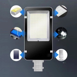Proiector LED pentru stalp, casa, perete cu suport metalic inclus, Flippy, 38,5 cm x 14,2 cm, Rezistent la Apa IP65, cu Panou Solar, 240 COB LED, 100 W, Senzor de lumina, Timer, cu Telecomanda, intensitate reglabila, kit montaj inclus, Lumina Rece - Img 4