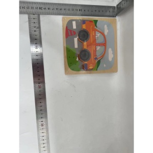 Puzzle Montessori din Lemn pentru Copii, Flippy, 3D, 0-3 Ani, Model Masina, Educativ, Intuitiv, Creativ, 5 Piese, 15x15x0.5 cm, Multicolor - Img 2