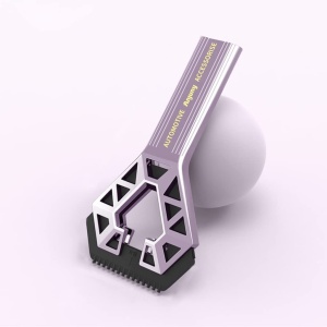 Racleta Auto pentru Zapada cu Doua Capete, Flippy, Universala, Deszapezire Masina, cu Maner Lung, Ergonomica, Detasabila, pentru Geamuri si Caroserie, Usor de Utilizat, 67x12.5 cm, Mov - Img 4