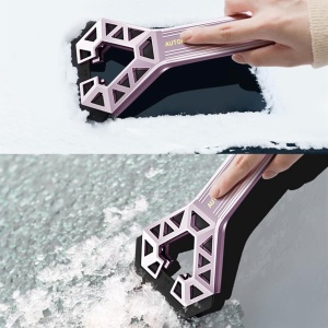Racleta Auto pentru Zapada cu Doua Capete, Flippy, Universala, Deszapezire Masina, cu Maner, Ergonomica, Detasabila, pentru Geamuri si Caroserie, Usor de Utilizat, 61x12.5 cm, Mov - Img 7
