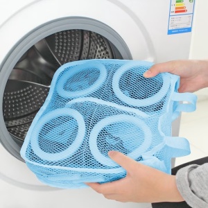 Sac pentru Spalare Incaltaminte, Flippy, pentru Masina de Spalat, 28x24.5x8 cm, Albastru - Img 3