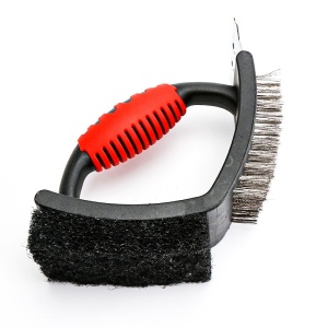 Sarma pentru Gratar, Flippy, 3 in 1, cu Racleta si Burete, Sarna din Otel Inoxidabil, 16 x 7 x 11 cm - Img 1