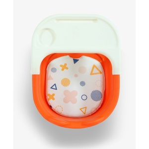 Scaun de Masa pentru Copii, Flippy, 2 in 1, Tavita Detasabila, Spatar Ergonomic, +6 Luni, Inaltime 36 cm, Portocaliu - Img 4