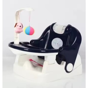 Scaun pentru Copii 2 in 1, Flippy, pentru Servit Masa si pentru Baie, Multifunctional, Pliabil, Portabil, din Plastic, Spatar Reglabil, 58 x 39 cm, Albastru - Img 4