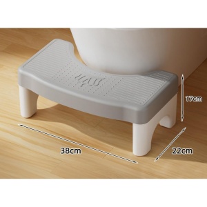 Scaunel WC, Flippy, Tratament Impotriva Hemoroizilor si Constipatiei, Scaun Inaltator WC Copii, Suport Picioare WC, Taburet Inaltator Pozitia Corecta Ghemuit Pe WC, Plastic Rezistent, 17x22x38 cm, Gri - Img 4
