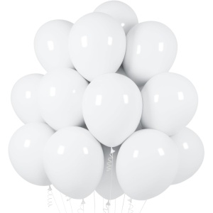 Set 10 Baloane din Latex, Flippy, Model Party, 13 cm, 1 g, Alb - Img 2