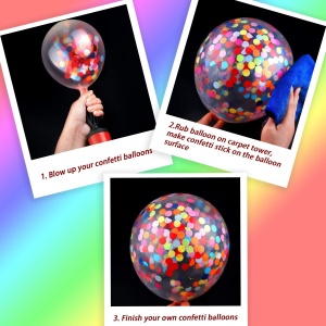 Set 10 Baloane din Latex, Flippy, Model Party Confetti, 30 cm, Multicolore, 2.8 g - Img 2