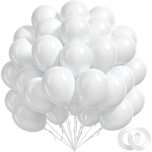 Set 10 Baloane din Latex Metalizate, Flippy, Model Party, Alb, Argintiu, 23 cm, 2.2 g - Img 5