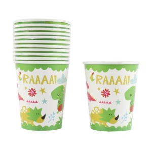 Set 10 Pahare Petrecere, Flippy, Colectia Dino Park, 8.5 x 7 x 5 cm, din Carton, Multicolor - Img 1