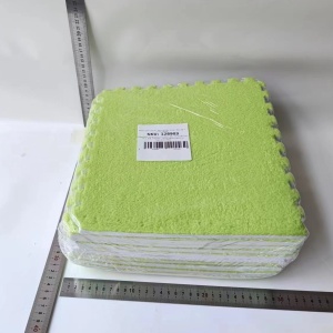 Set 10 Piese Covor tip Puzzle, Flippy, Spuma EVA, Pufos, 30 x 30 x 1 cm, Verde - Img 4