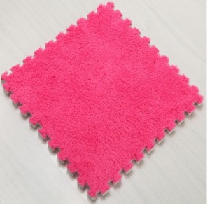 Set 10 Piese Covor tip Puzzle, Flippy, Spuma EVA, Pufos, 30 x 30 x 1 cm, Roz - Img 2