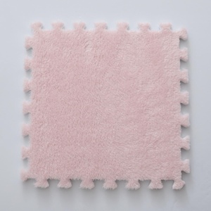 Set 10 Piese Covor tip Puzzle, Flippy, Spuma EVA, Pufos, 30 x 30 x 1 cm, Roz Pudrat - Img 6