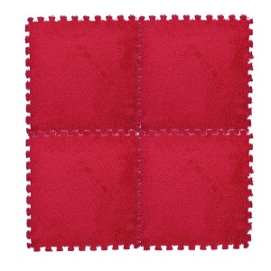 Set 10 Piese Covor tip Puzzle, Flippy, Spuma EVA, Pufos, 30 x 30 x 1 cm, Rosu - Img 11