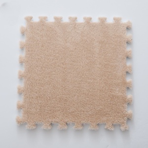 Set 10 Piese Covor tip Puzzle, Flippy, Spuma EVA, Pufos, 30 x 30 x 1 cm, Crem - Img 5