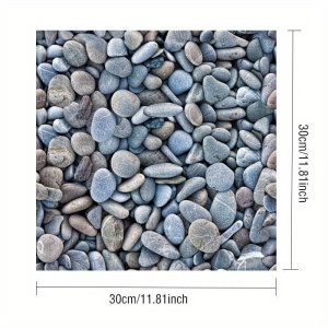 Set 10 x Placi Tapet Autocolant 3D cu Imitatie de Pietre Mici, pentru Perete Bucatarie Sufragerie, Usor de Curatat, Rezistent la Apa, Autoadeziv, 30x30 cm, Gri - Img 5